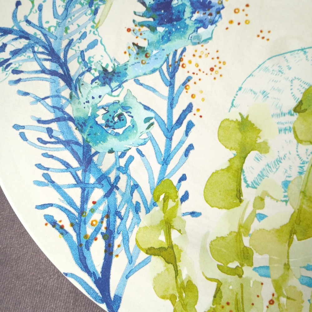 Sigrid Olsen Turtle Seahorse Sea Melamine 11" Dinner Plates Beach Summer Set of4 - Picture 8 of 8